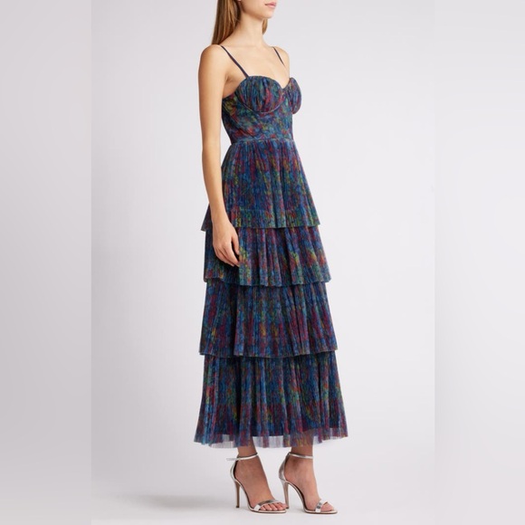 Hutch Tiered Bustier Dress Slate Wild Garden Floral - Picture 3 of 8